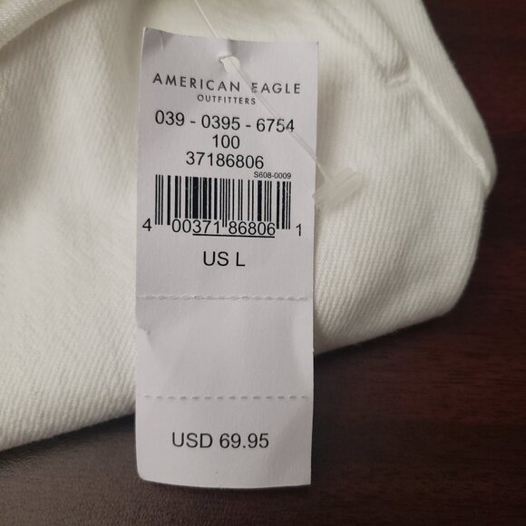 NWT American Eagle Outfitters Large White Denim Overall Dress Button Up Pockets - Picture 10 of 10